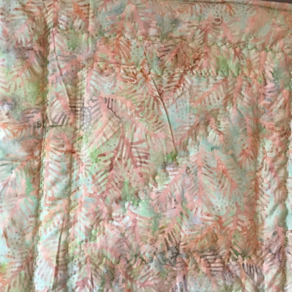 Handmade Quilted Runner Greens & Raspberry - Picture 5 of 9